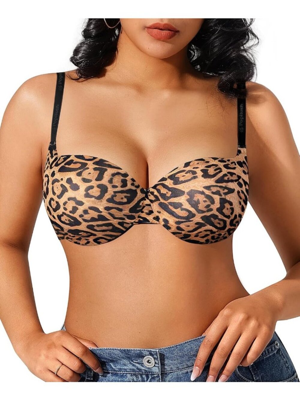 Seamless Push-Up Balconette Bra - Underwire Demi T-Shirt Style, Comfortable Fit